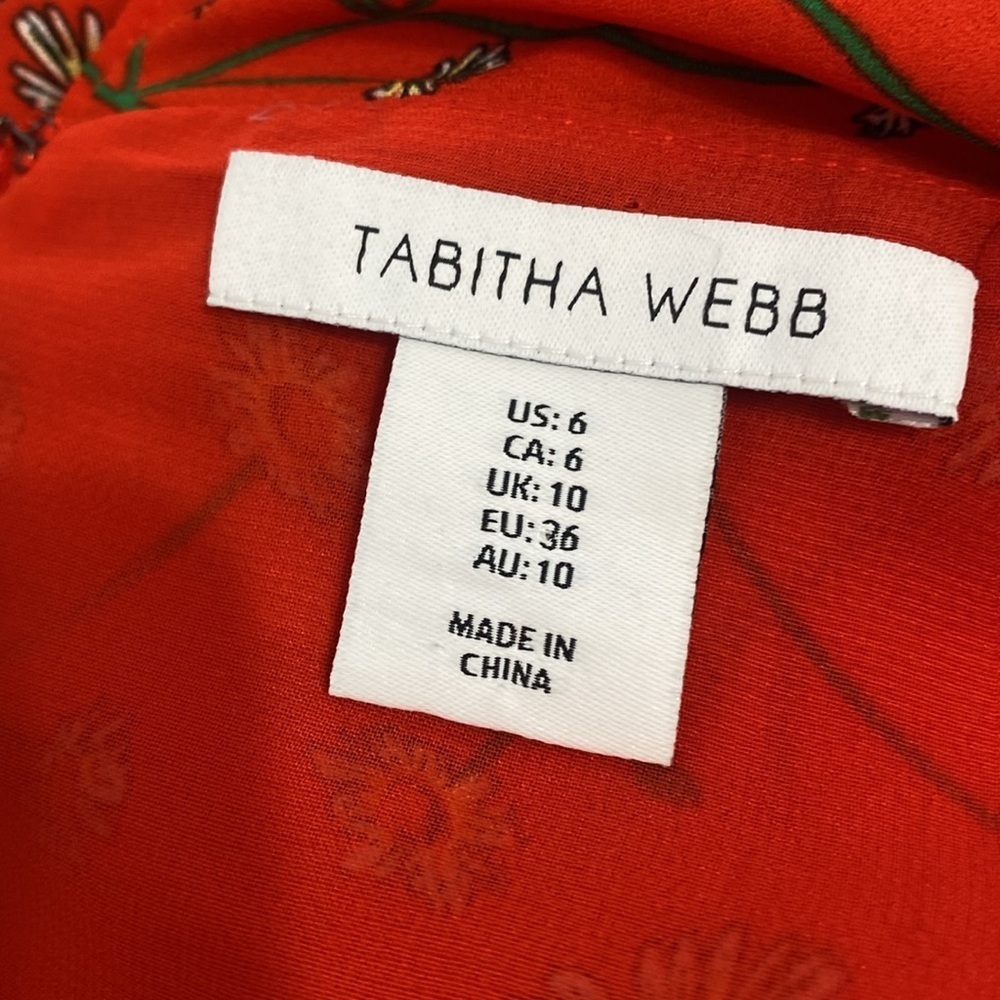 Tabitha Webb Orange Floral Tiered Sleeveless Mini - Picture 6 of 6